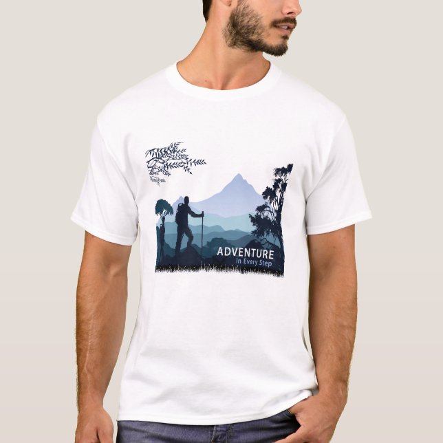 Camiseta Senderismo de aventura, aventura en cada paso (Anverso)