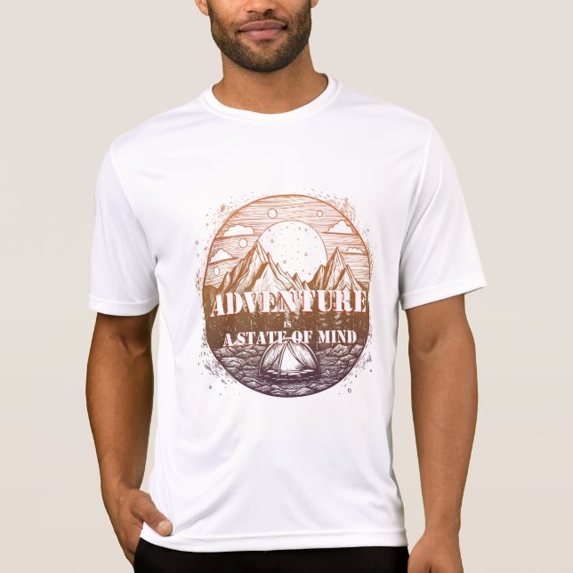 Camiseta Senderismo de aventura, aventura es un estado ment (Anverso)