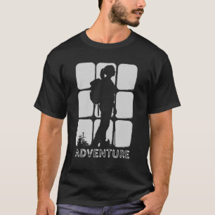 Camiseta Senderismo de Aventura Explorando Silueta