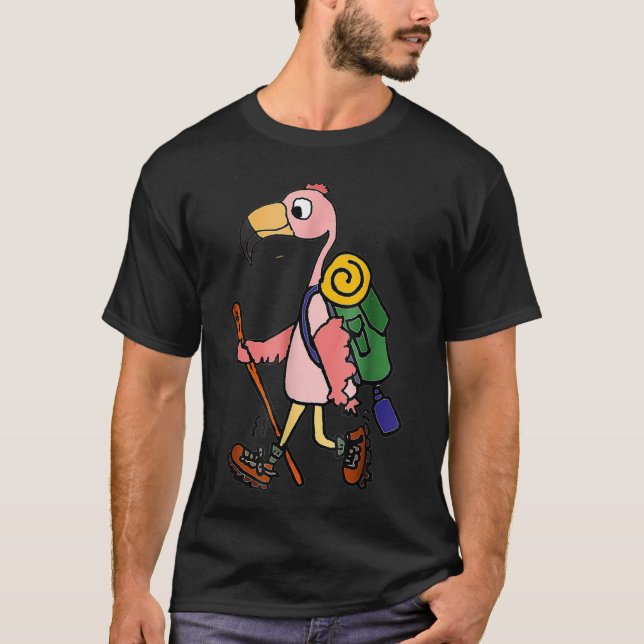Camiseta Senderismo de flamencos rosados (Anverso)