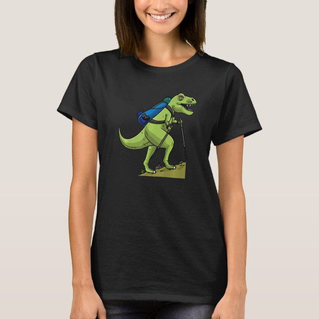 Camiseta Senderismo Dinosaurios Rex Trekking Hombres Mujere (Anverso)
