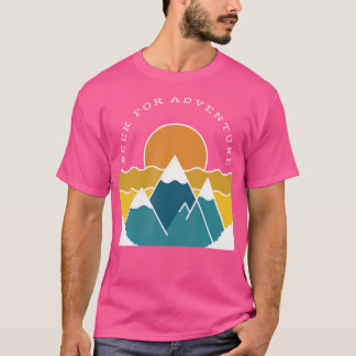 Camiseta Senderismo En Busca De Montañas De Aventura Retro 