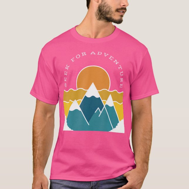 Camiseta Senderismo En Busca De Montañas De Aventura Retro  (Anverso)