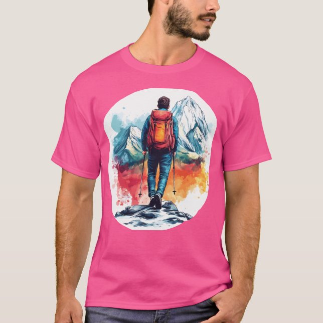 Camiseta Senderismo En Montañas Activas (Anverso)