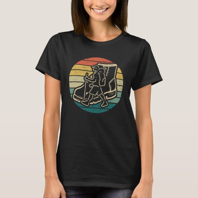 Camiseta Senderismo en un círculo vintage (Anverso)
