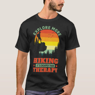 Camiseta Senderismo Es más barato que la terapia Hike Hiker