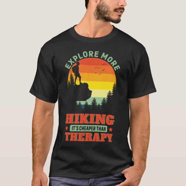 Camiseta Senderismo Es más barato que la terapia Hike Hiker (Anverso)