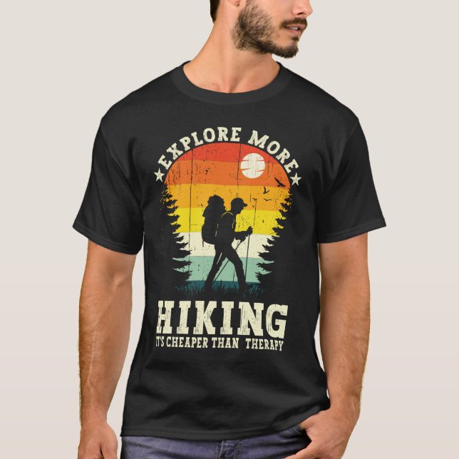 Camiseta Senderismo Es más barato que la terapia Hike Hiker (Anverso)