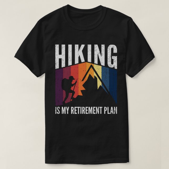 Camiseta Senderismo es mi plan de retiro Viejo Atardecer (Diseño del anverso)