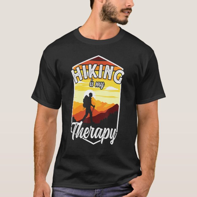 Camiseta Senderismo Gracioso Es Mi Terapia Montañismo Y H (Anverso)