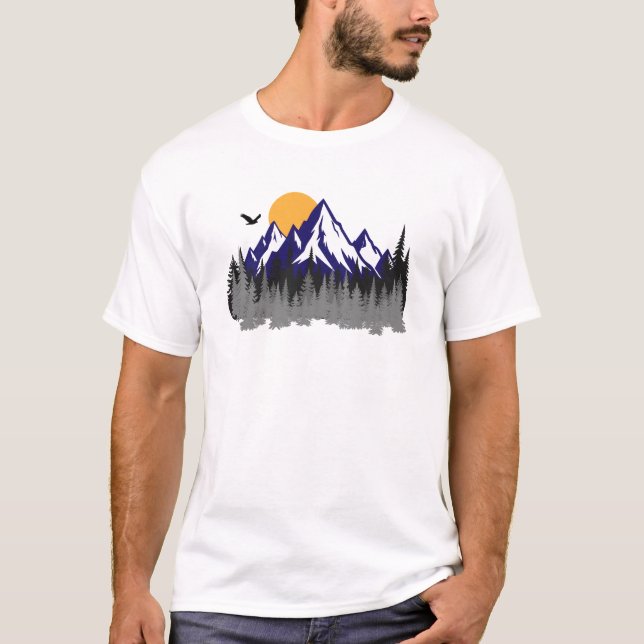 Camiseta Senderismo gráfico por las montañas (Anverso)