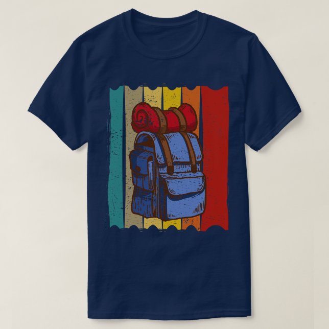 Camiseta Senderismo mochila retro (Diseño del anverso)