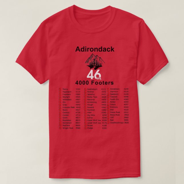 Camiseta Senderismo por Adirondack 46ers (Diseño del anverso)