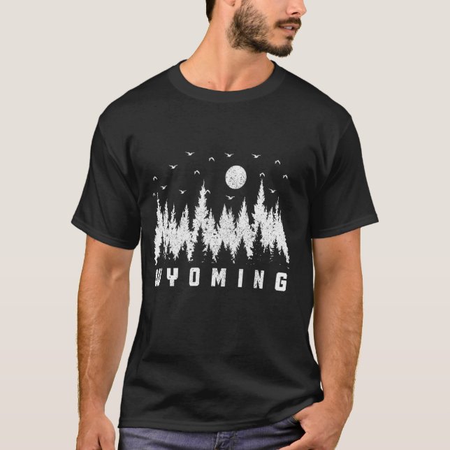 Camiseta Senderismo por el bosque Wyoming Nature Lover (Anverso)