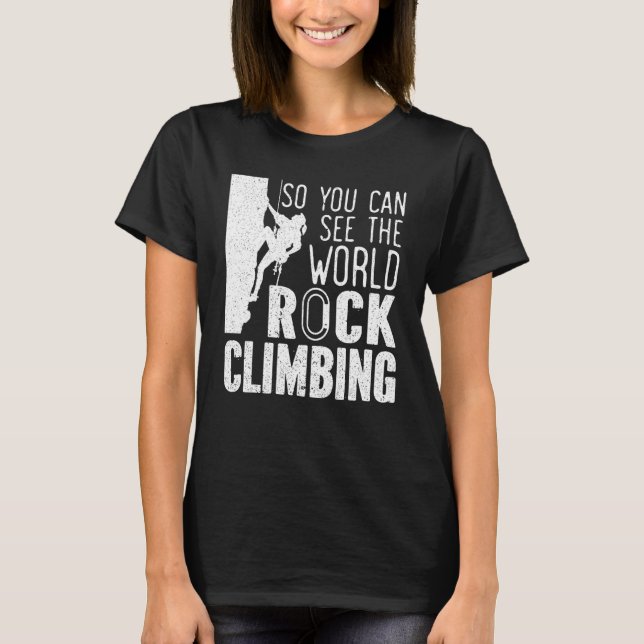 Camiseta Senderismo por el Chica de escalada de rock Climbe (Anverso)