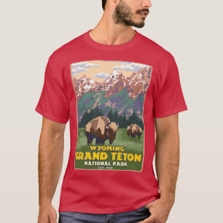 Camiseta Senderismo por el parque nacional Wyoming Grand Te