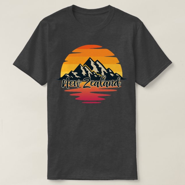 Camiseta Senderismo por la montaña en Nueva Zelanda (Diseño del anverso)