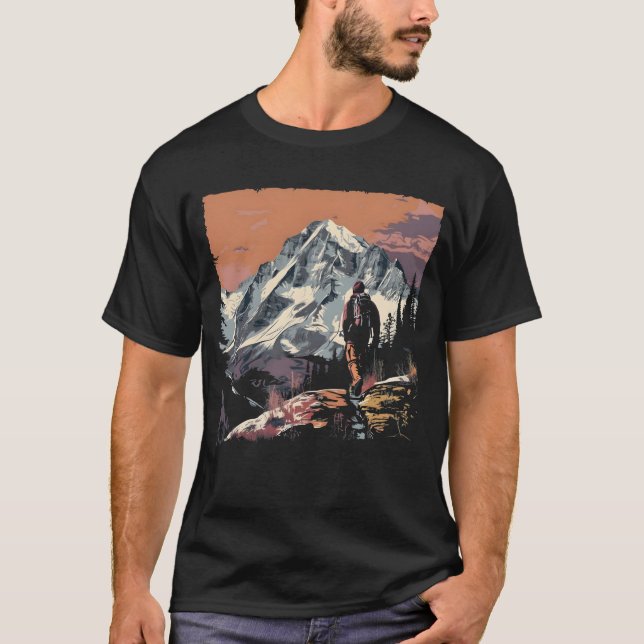 Camiseta Senderismo por la montaña Sunset (Anverso)