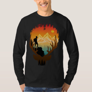 Camiseta Senderismo por la naturaleza de los ciervos