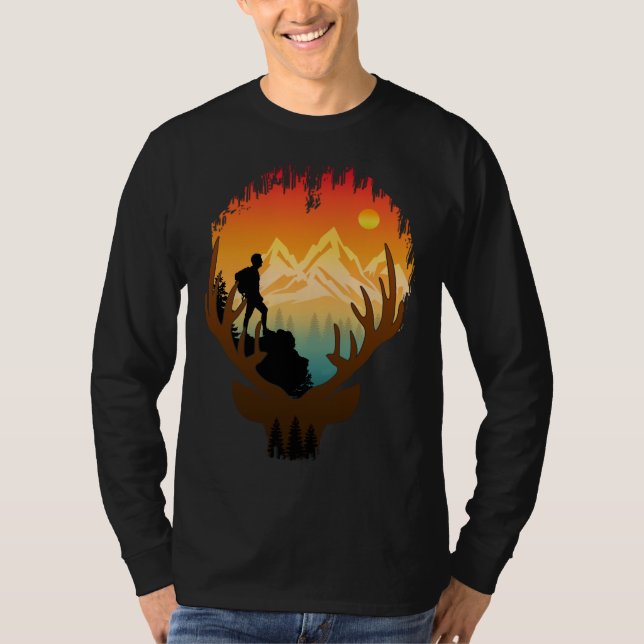 Camiseta Senderismo por la naturaleza de los ciervos (Anverso)