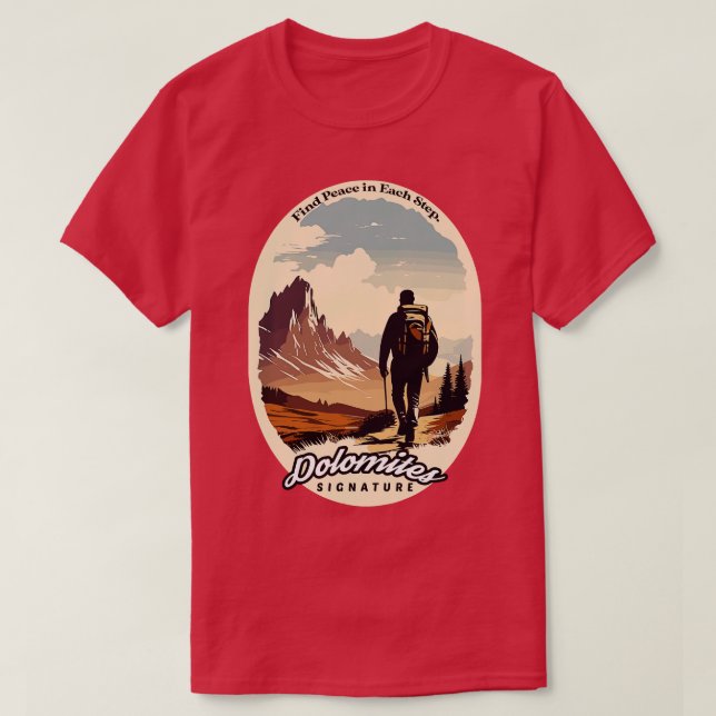 Camiseta Senderismo por los Dolomitas encuentra paz en cada (Diseño del anverso)