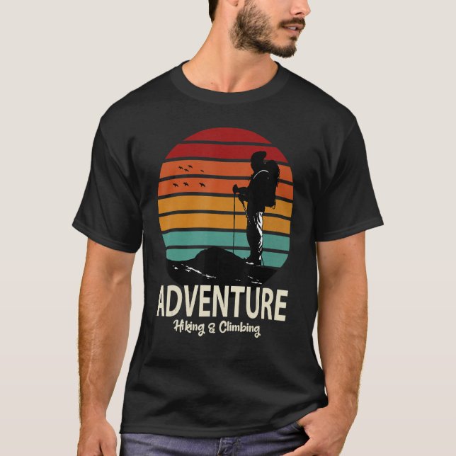 Camiseta Senderismo Retro En La Montaña Retro Del Sol 1 (Anverso)