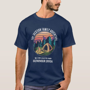 Camiseta Senderismo y excursión de camping familiar retro