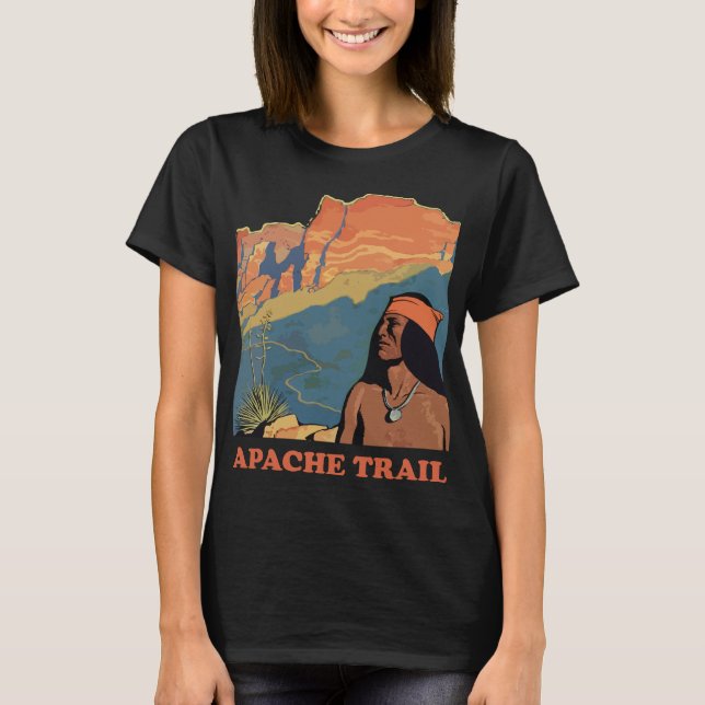 Camiseta Sendero Apache Arizona Desierto Retro Viaje (Anverso)