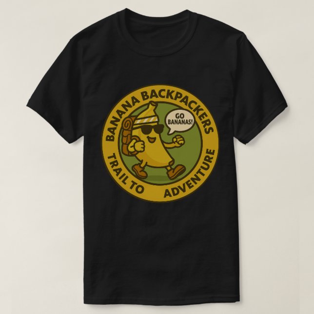 Camiseta Sendero de aventuras de mochileros de plátano (Diseño del anverso)