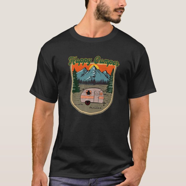 Camiseta Sendero Feliz Camper Retro Camp Dad Mountain Campi (Anverso)