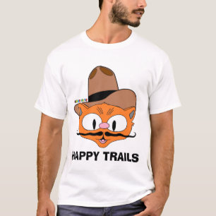 Camiseta SENDEROS FELICES Gato Señor Bigote Dibujo Animado
