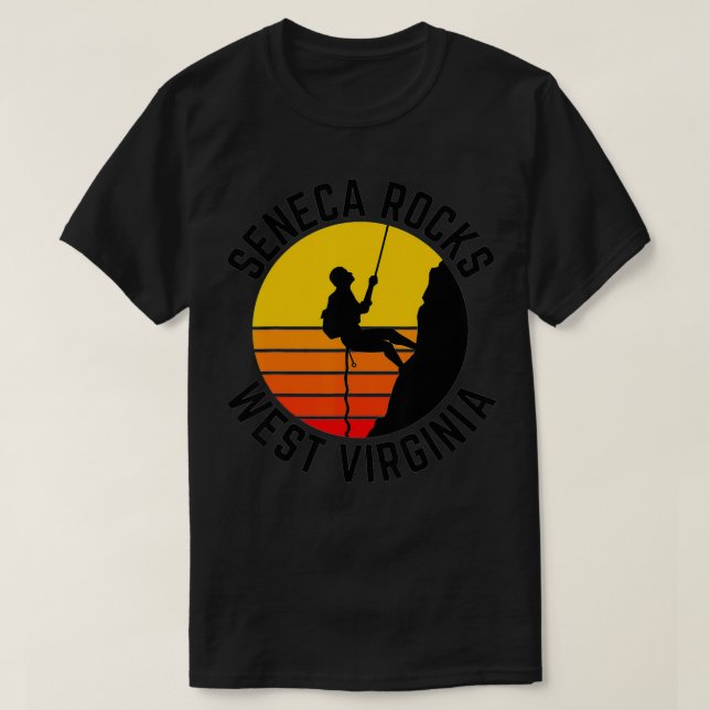 Camiseta Seneca Rocks West Virginia Rock Climbing Mountain (Diseño del anverso)