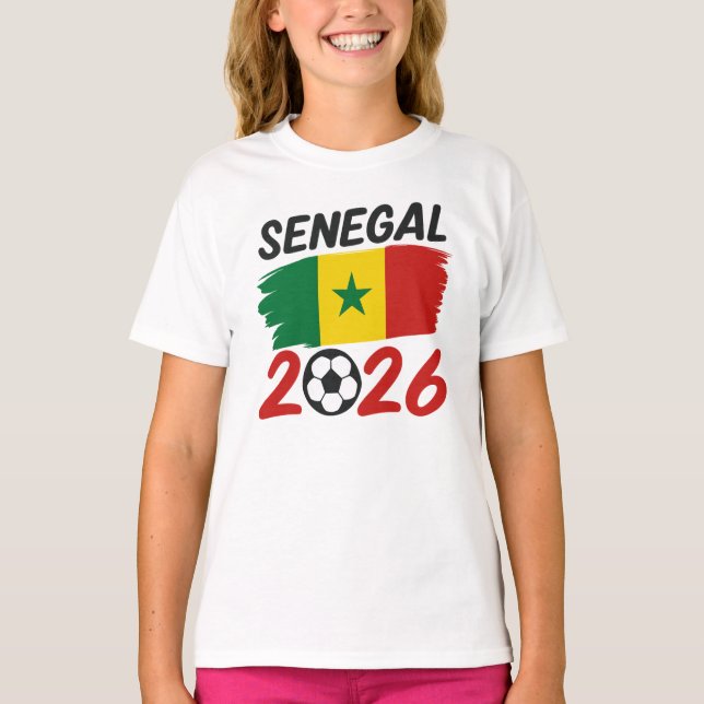 Camiseta Senegal 2026 Soccer Fan Design with Star Football (Anverso)