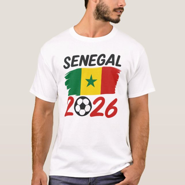 Camiseta Senegal 2026 Soccer Fan Design with Star Football (Anverso)