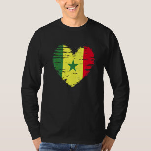Camiseta Senegal: Bandera senegalesa del Corazón Orgullo Se