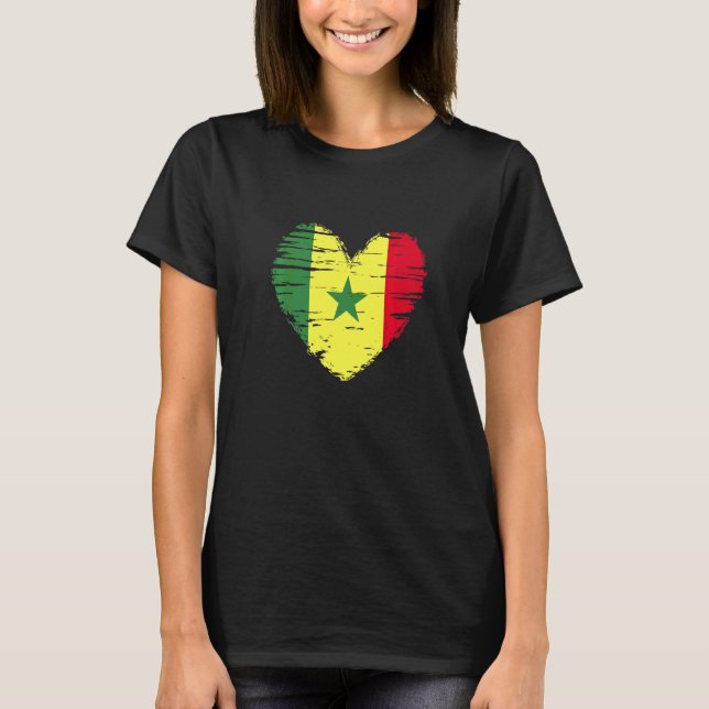 Camiseta Senegal: Bandera senegalesa del Corazón Orgullo Se (Anverso)