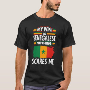 Camiseta Senegal: Bandera senegalesa mi esposa es Senegal