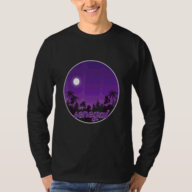 Camiseta Senegal De Noche Con Palmeras (Anverso)