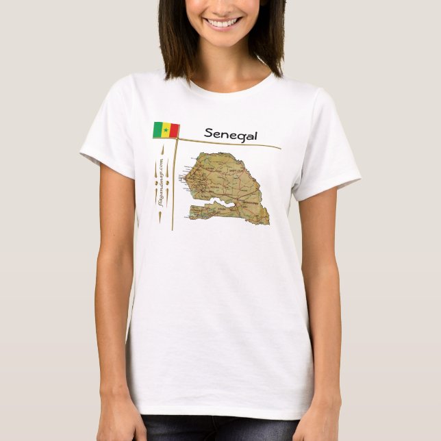 Camiseta Senegal Mapa + Bandera + Título (Anverso)