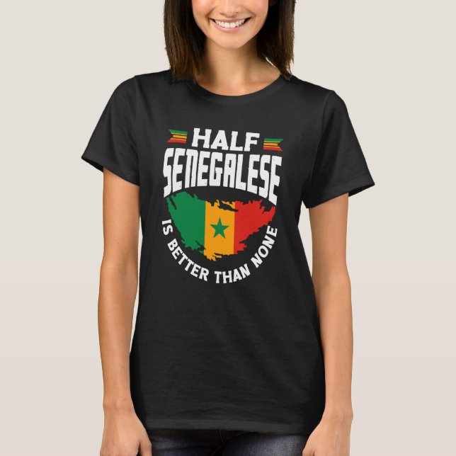 Camiseta Senegal Senegalés Bandera de Senegal mitad senegal (Anverso)