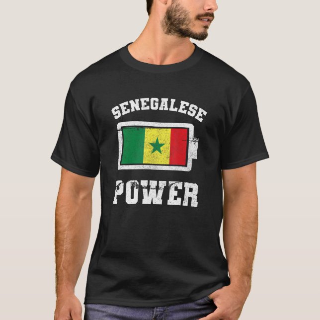 Camiseta Senegal Senegalese West Africa Proud Battery Power (Anverso)