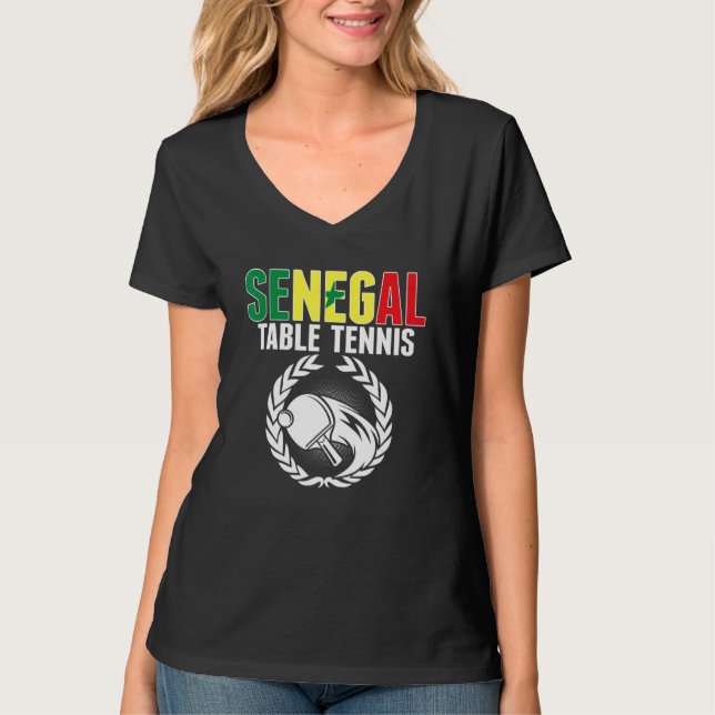 Camiseta Senegal Table Tennis   Senegalese Ping Pong Suppor (Anverso)