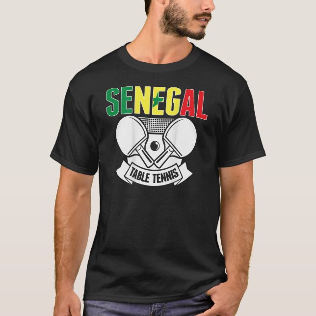 Camiseta Senegal: Tenis de mesa apoya al senegalés Ping Pon (Anverso)