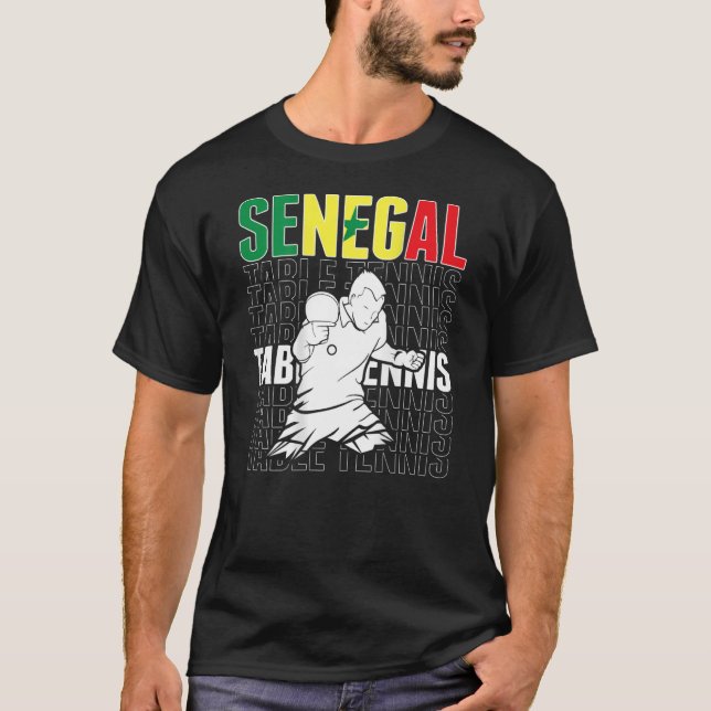 Camiseta Senegal: Tenis de mesa apoya al senegalés Ping Pon (Anverso)