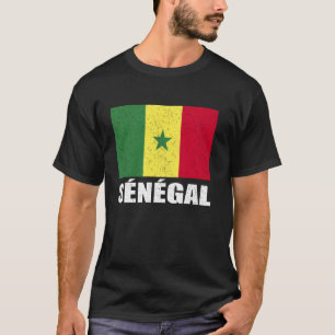 Camiseta Sénégale Flag Grunge Vintage Souvenir Senegal