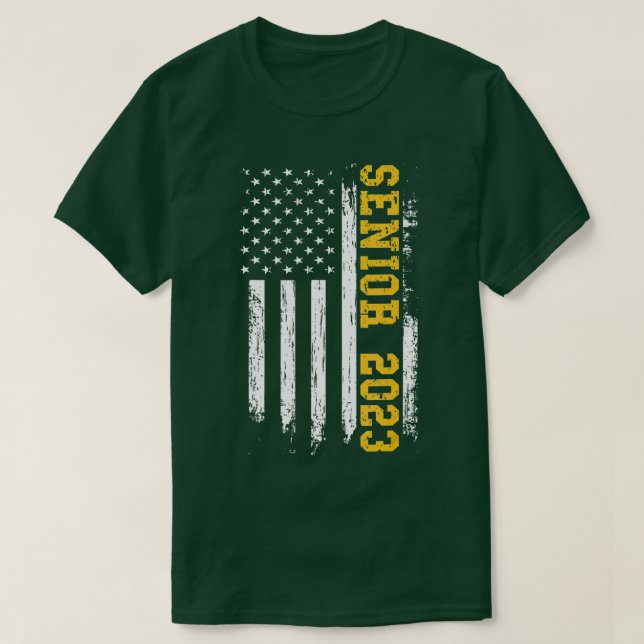 Camiseta Senior 0 American Flag Shirt USA Graduation Class (Diseño del anverso)