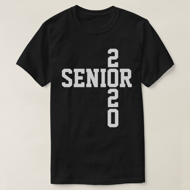 Camiseta Senior 2020 Clase de texto blanco de 2020 (Diseño del anverso)