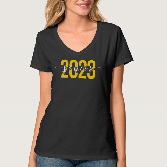 Camiseta Senior 2023 Amarillo Sobre Negro (Anverso)