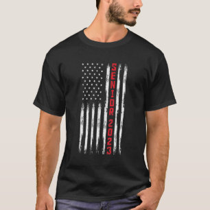 Camiseta Senior 2023 American Flag USA Graduate Vintage Gra