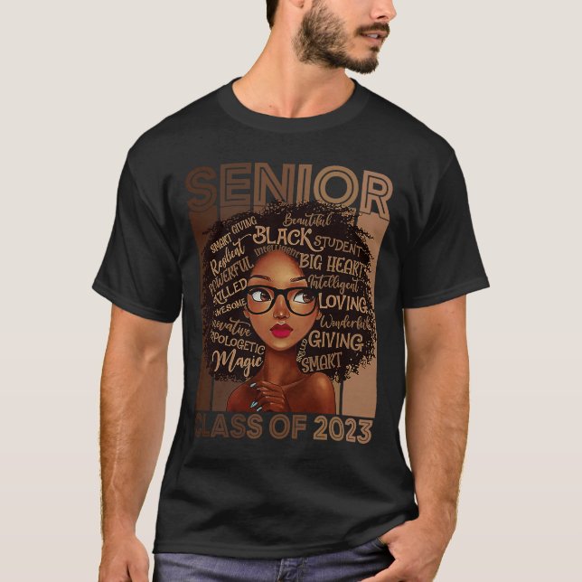 Camiseta Senior 2023 Clase BLM Afro Melanin Orgullo African (Anverso)